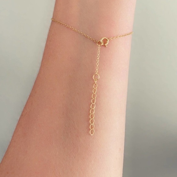 14k Gold Sodalite Dainty Bracelet - Picture 6 of 13